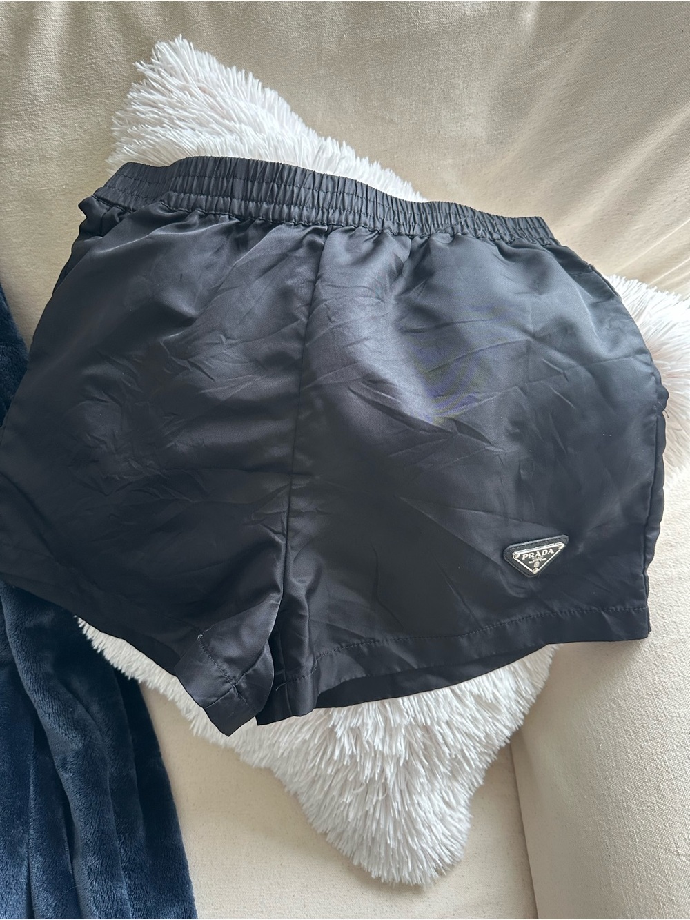 Prada Black nylon shorts.